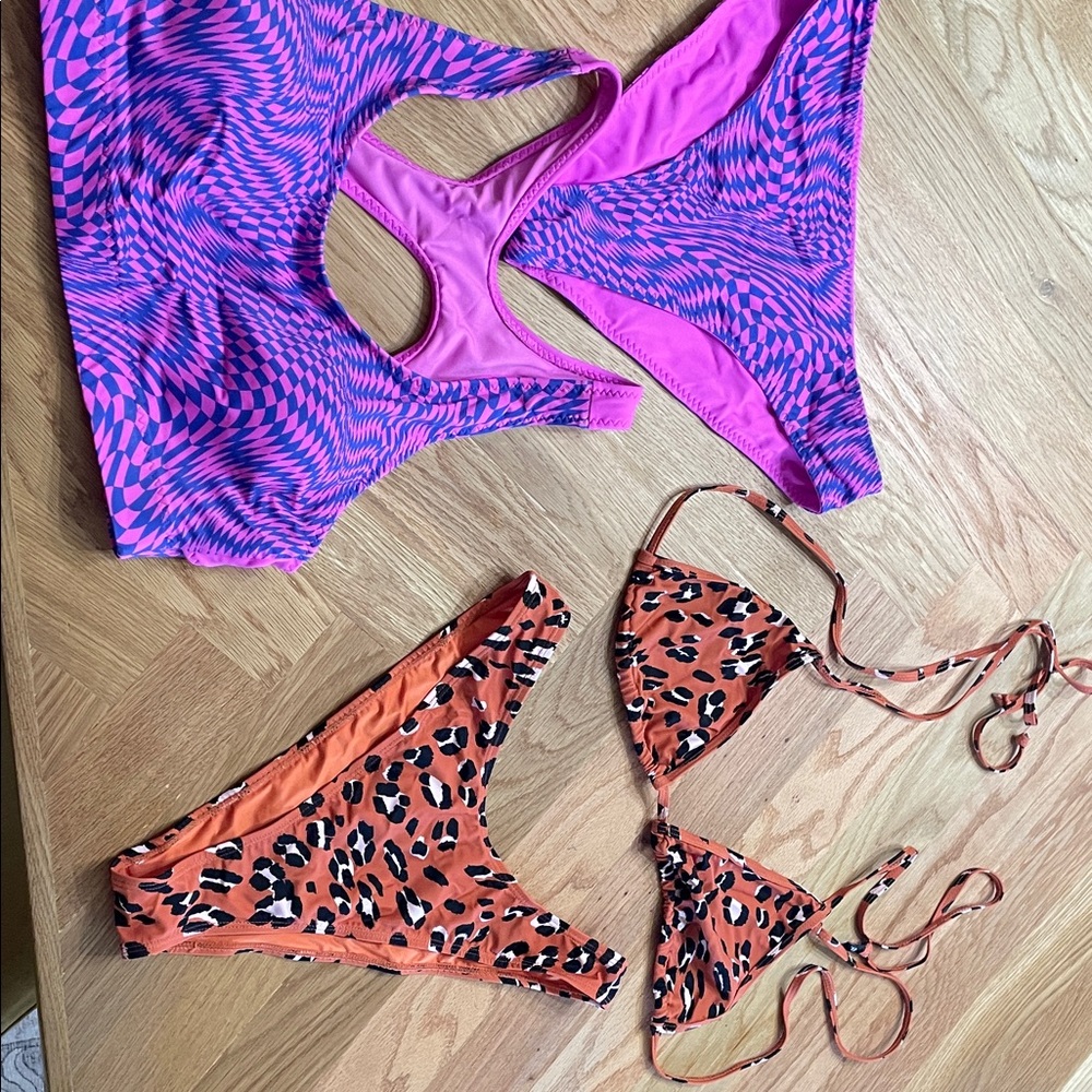 Fabletics Pink and Orange Bikini Set